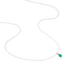 Collier Charmante Or Blanc Emeraude Et Diamant - Colliers avec pierres Femme | Marc Orian