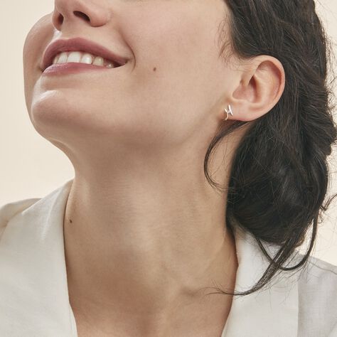 Boucles D'oreilles Pendantes Ascagne Or Bicolore Oxyde De Zirconium - Boucles d'oreilles Pendantes Femme | Marc Orian