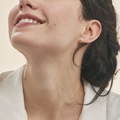 Boucles D'oreilles Pendantes Ascagne Or Bicolore Oxyde De Zirconium - Boucles d'oreilles Pendantes Femme | Marc Orian