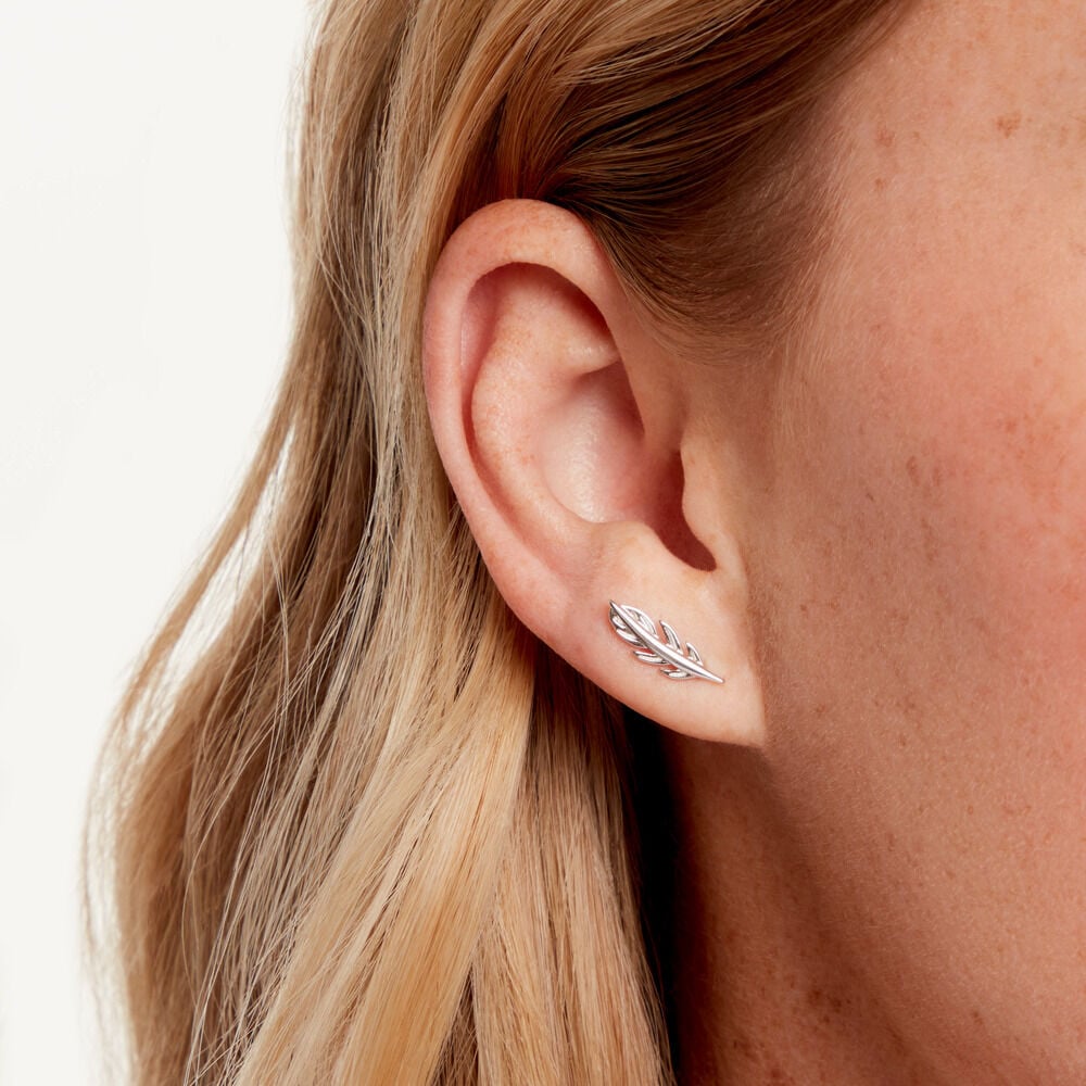 Boucles D'Oreilles Puces Garoa Argent Blanc - Puces Femme | Marc Orian