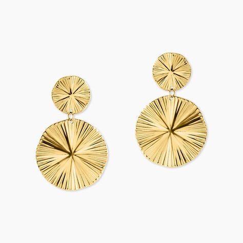 Boucles D'Oreilles Pendantes Savina Acier Jaune - Pendantes Femme | Marc Orian