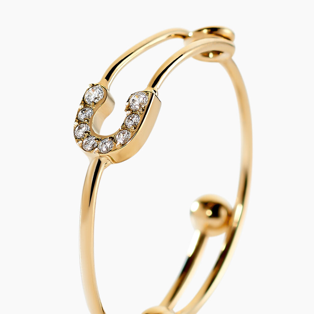 Bague Acier Blanc Cristal - Bagues ajustables Femme | Marc Orian