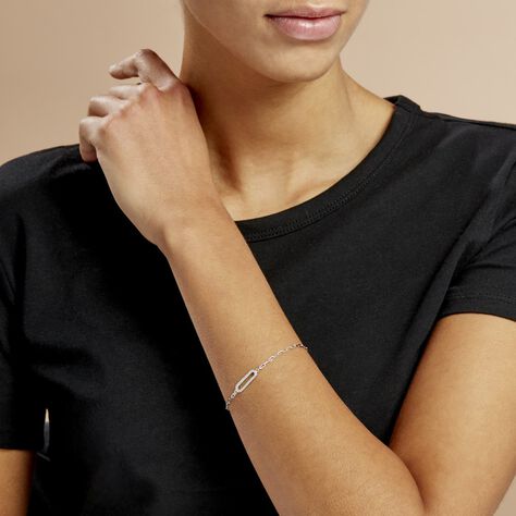 Bracelet Isabel Argent Blanc Oxyde De Zirconium - Bracelets chaînes Femme | Marc Orian