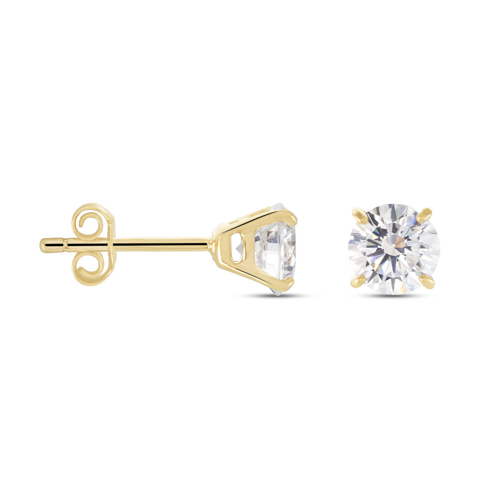 Boucles D'oreilles Puces Plaqu&eacute; Or Ngonde Oxydes De Zirconium - Puces Femme | Marc Orian