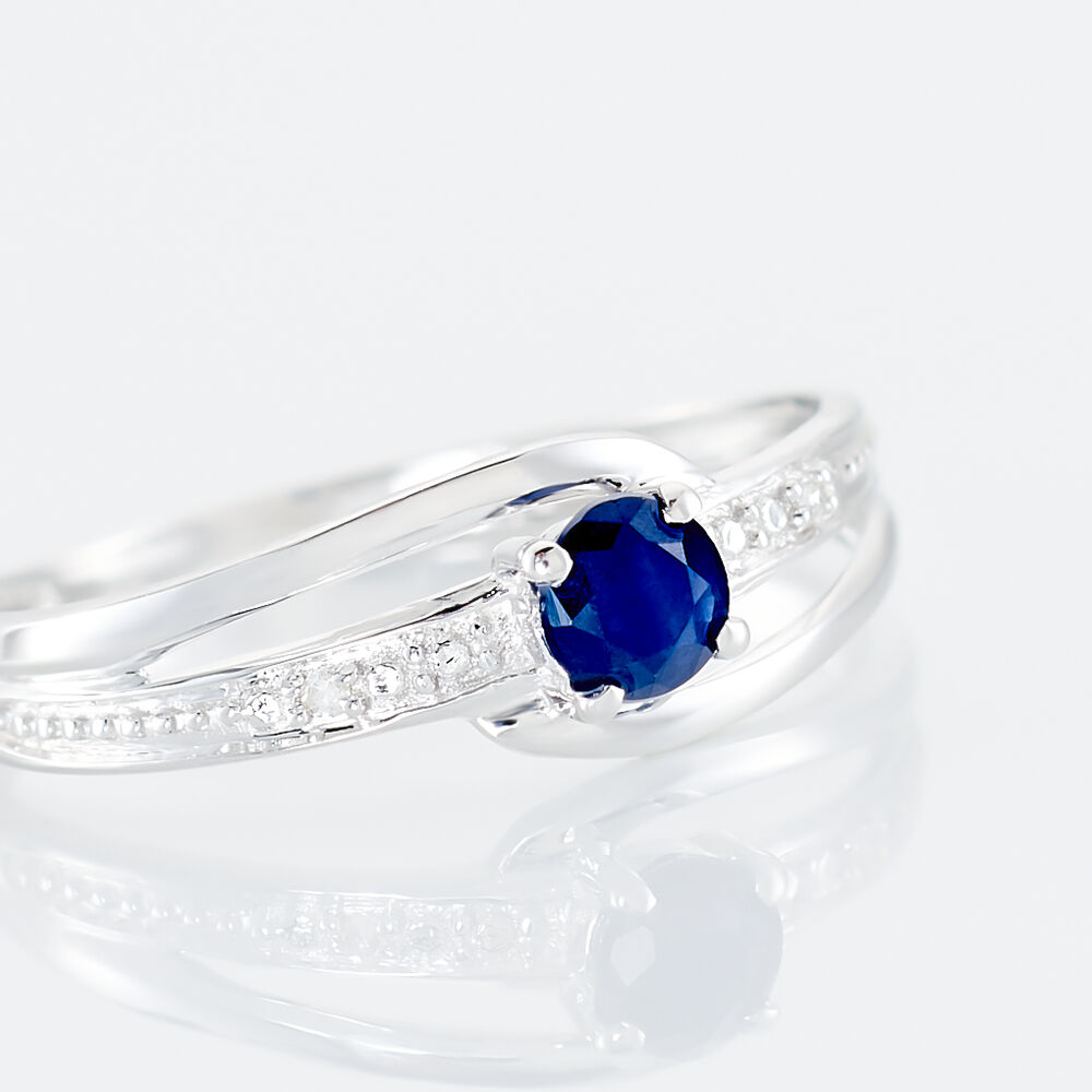 Bague Tanissia Or Blanc Saphir Et Diamant - Solitaires Femme | Marc Orian