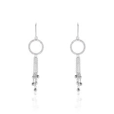 Boucles D'oreilles Pendantes Andde Argent Blanc Oxyde De Zirconium - Boucles d'oreilles Pendantes Femme | Marc Orian