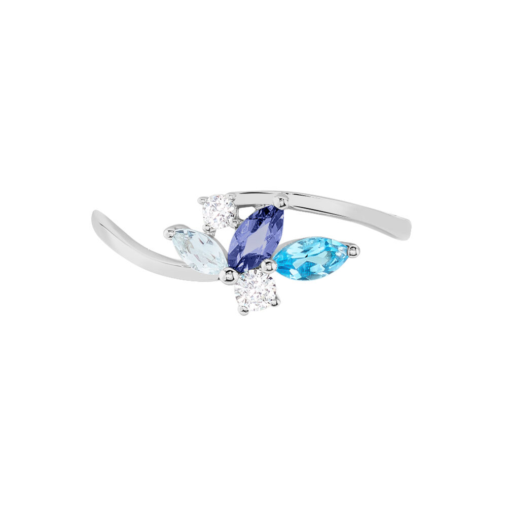Bague Daurine Or Blanc Oxyde De Zirconium Iolite -  Femme | Marc Orian
