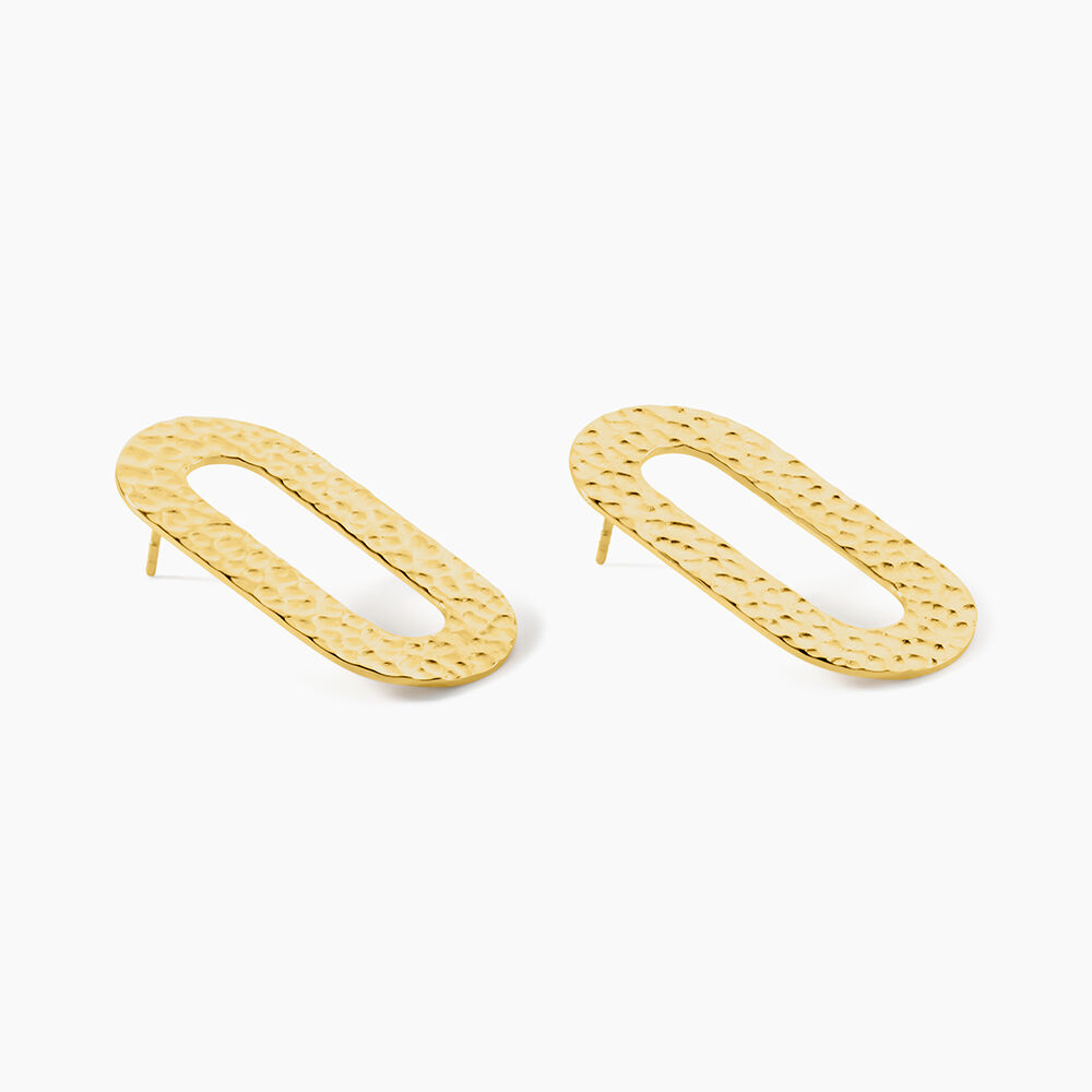 Boucles D'oreilles Puces Oren Acier Doré - Puces Femme | Marc Orian