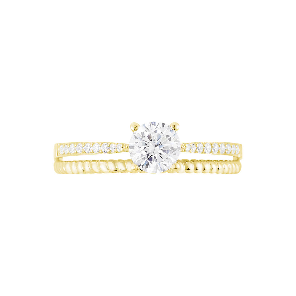 Bague Solitaire Rosemonde Or Jaune Oxyde De Zirconium - Solitaires Femme | Marc Orian