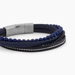 Bracelet Cuir De Vache Bleu Lapis Lazuli - Bracelets cuir Homme | Marc Orian