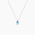 Collier Britney Or Blanc Topaze Et Oxyde De Zirconium - Colliers avec pierres Femme | Marc Orian