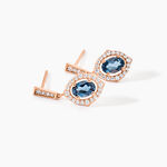 Boucles D'oreilles Pendantes Janna Or Rose Topaze Et Oxyde - Pendantes Femme | Marc Orian