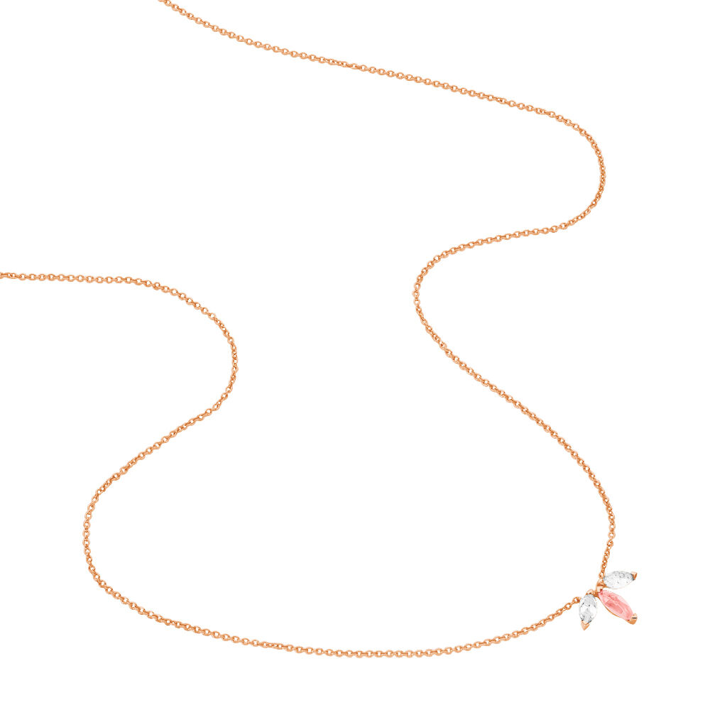 Collier Elauna Argent Rose Oxyde De Zirconium - Colliers avec pierres Femme | Marc Orian