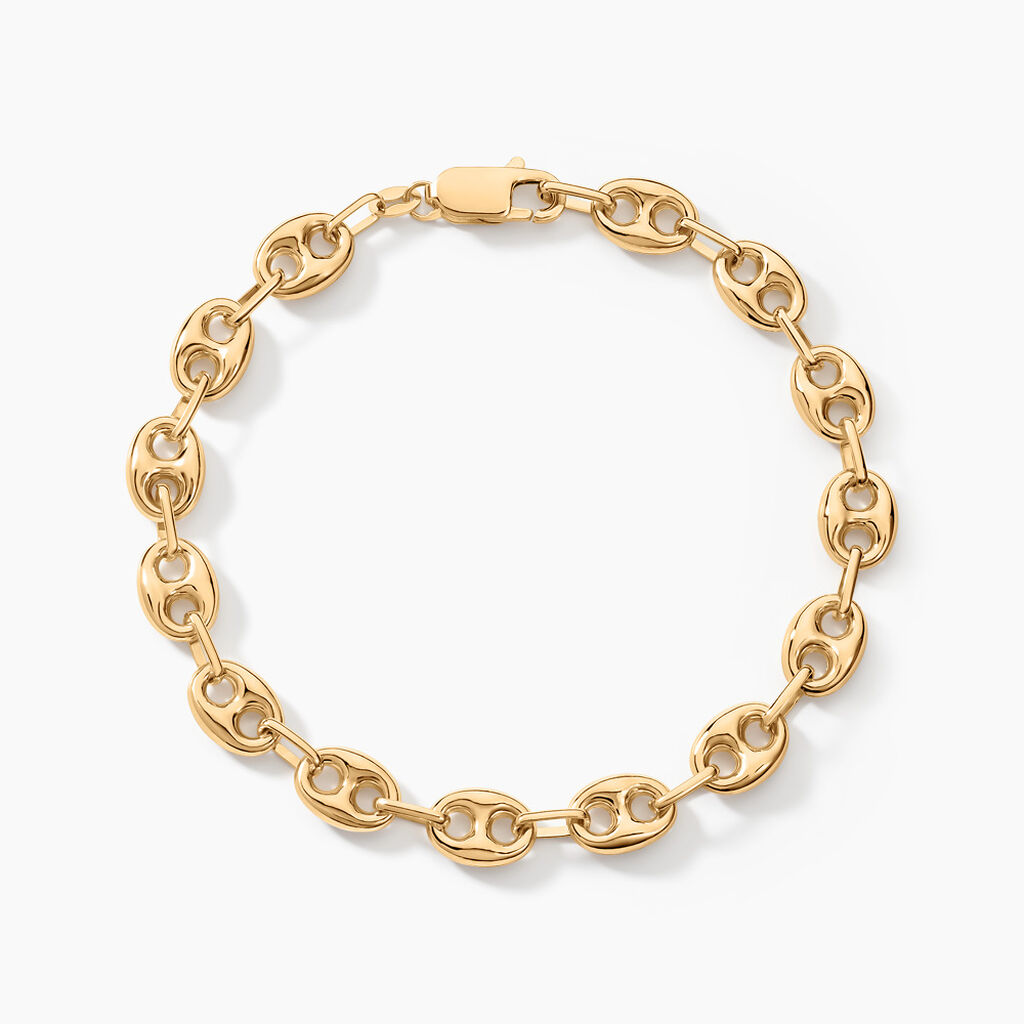 Bracelet Dami Maille Grain De Caf&eacute; Or Jaune - Bracelets mailles Homme | Marc Orian
