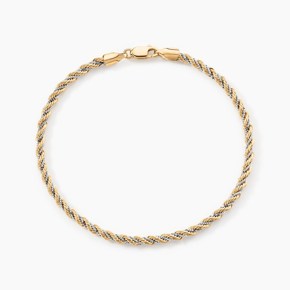 Bracelet Jerryenne Maille Corde Et Venitienne Or Bicolore - Bracelets mailles Femme | Marc Orian