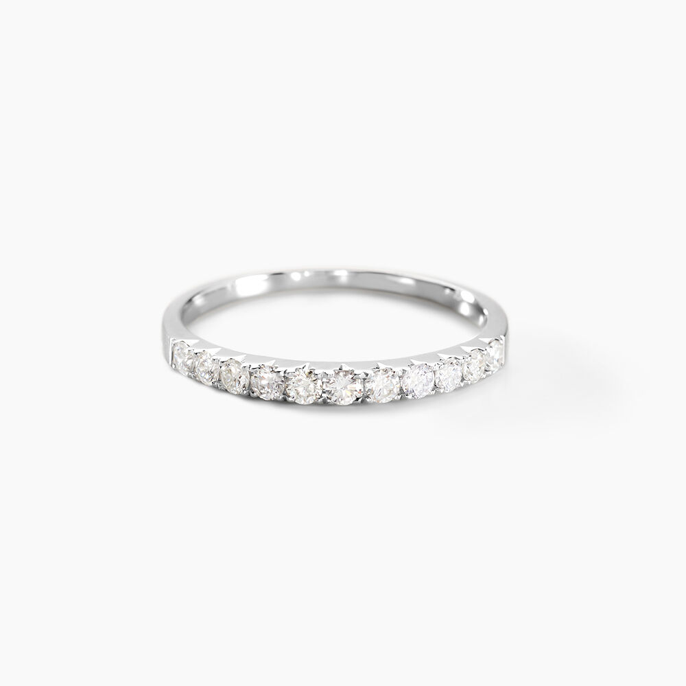 Alliance Pristina Or Blanc Diamant - Alliances avec pierres Femme | Marc Orian