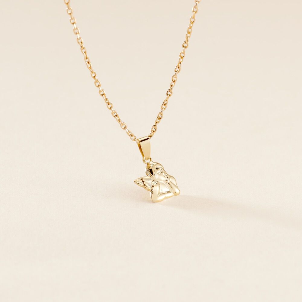 Pendentif Ange Penseur Or Jaune - Pendentifs Enfant | Marc Orian