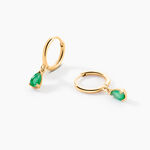 Creoles Pluie D'Eclat Or Jaune Emeraude - Boucles d'oreilles mariage Femme | Marc Orian