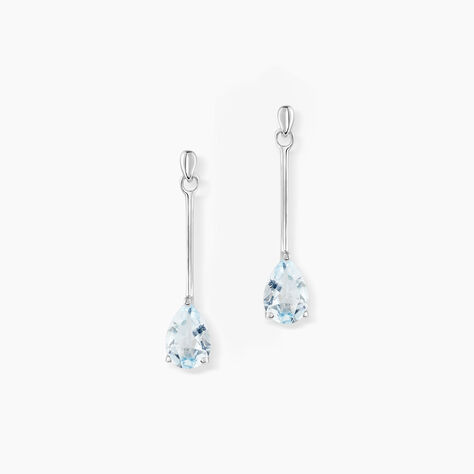 Boucles D'oreilles Pendantes Goutte Or Blanc Topaze - Pendantes Femme | Marc Orian