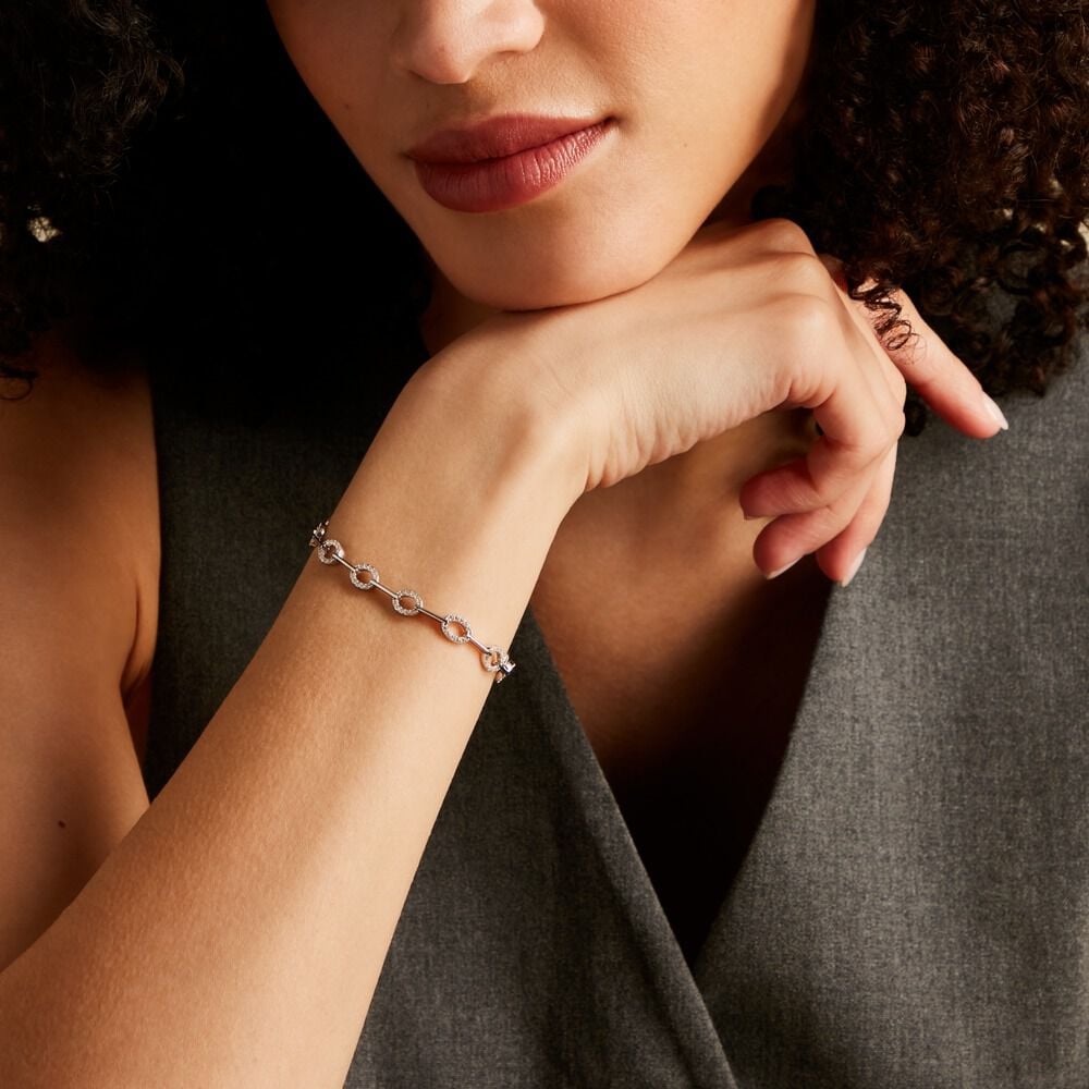 Bracelet Conie Argent Blanc Oxyde De Zirconium - Bracelets chaînes Femme | Marc Orian