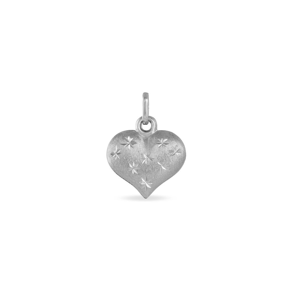 Pendentif Eudocie Coeur Mat Et Brillant Or Blanc - Pendentifs Famille | Marc Orian