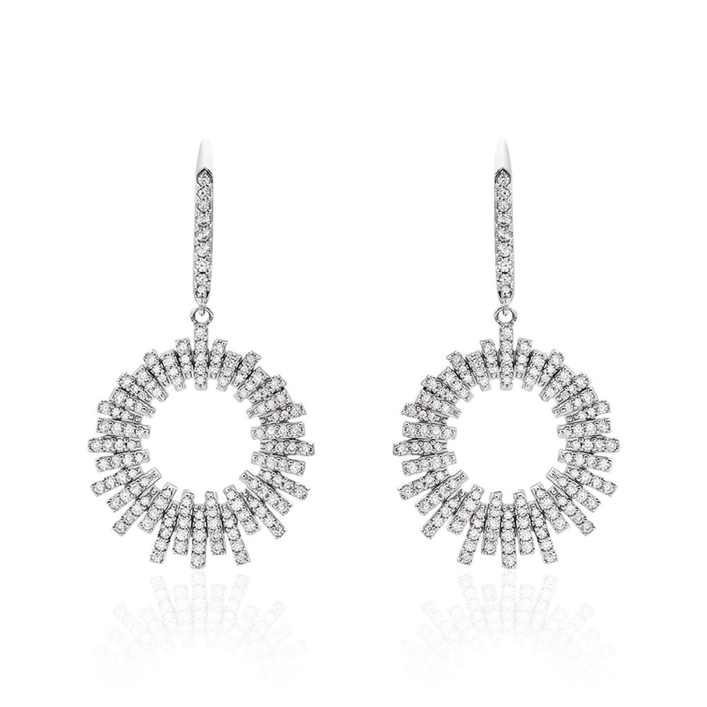 Créoles Doretta Argent Blanc Oxyde De Zirconium - Créoles Femme | Marc Orian