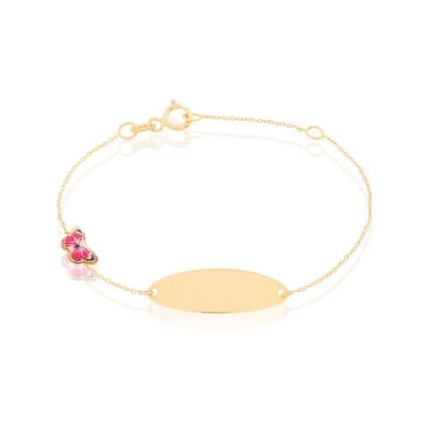 Bracelet Identité Helee Papillon Or Jaune - Gourmettes Enfant | Marc Orian