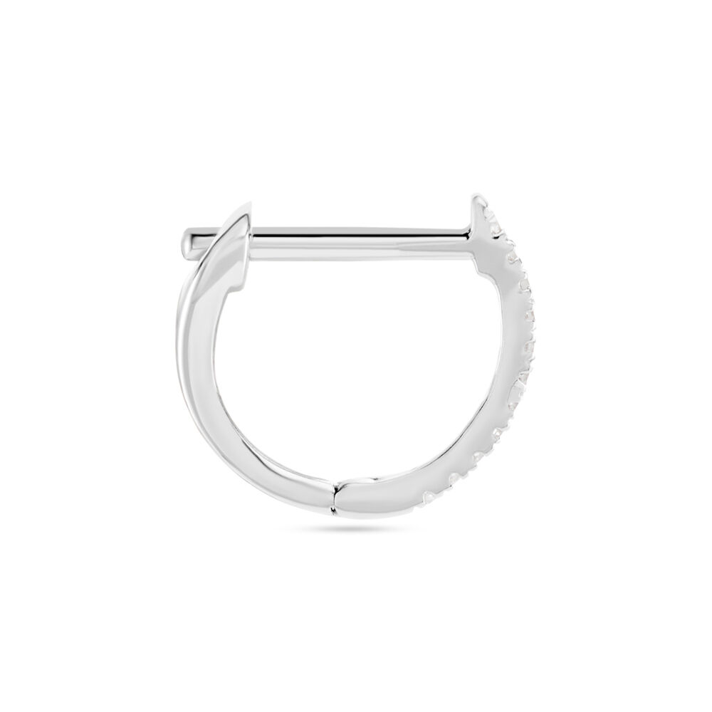 Cr&eacute;ole Unitaire Aryanna Or Blanc Diamant - Piercings d'oreilles Famille | Marc Orian