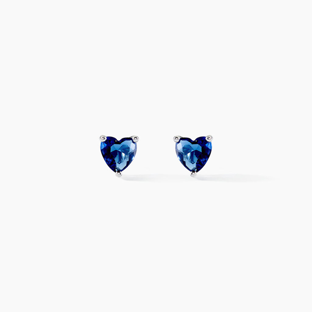 Boucles D'oreilles Kelvyn Argent Blanc Oxyde - Puces Femme | Marc Orian
