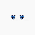 Boucles D'oreilles Kelvyn Argent Blanc Oxyde - Puces Femme | Marc Orian