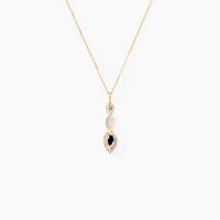 Collier Ondulations Or Jaune Saphir Diamant