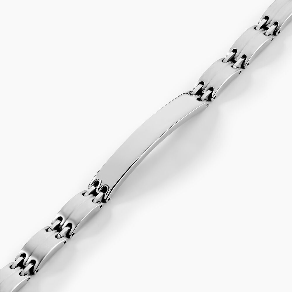 Bracelet Identit&eacute; Isidore Acier Blanc - Bracelets cha&icirc;nes Homme | Marc Orian