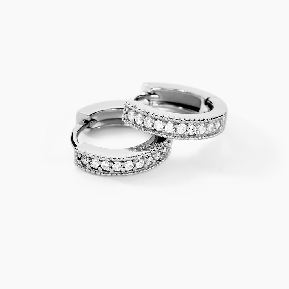 Créoles Yarina Argent Blanc Oxyde De Zirconium - Créoles Femme | Marc Orian