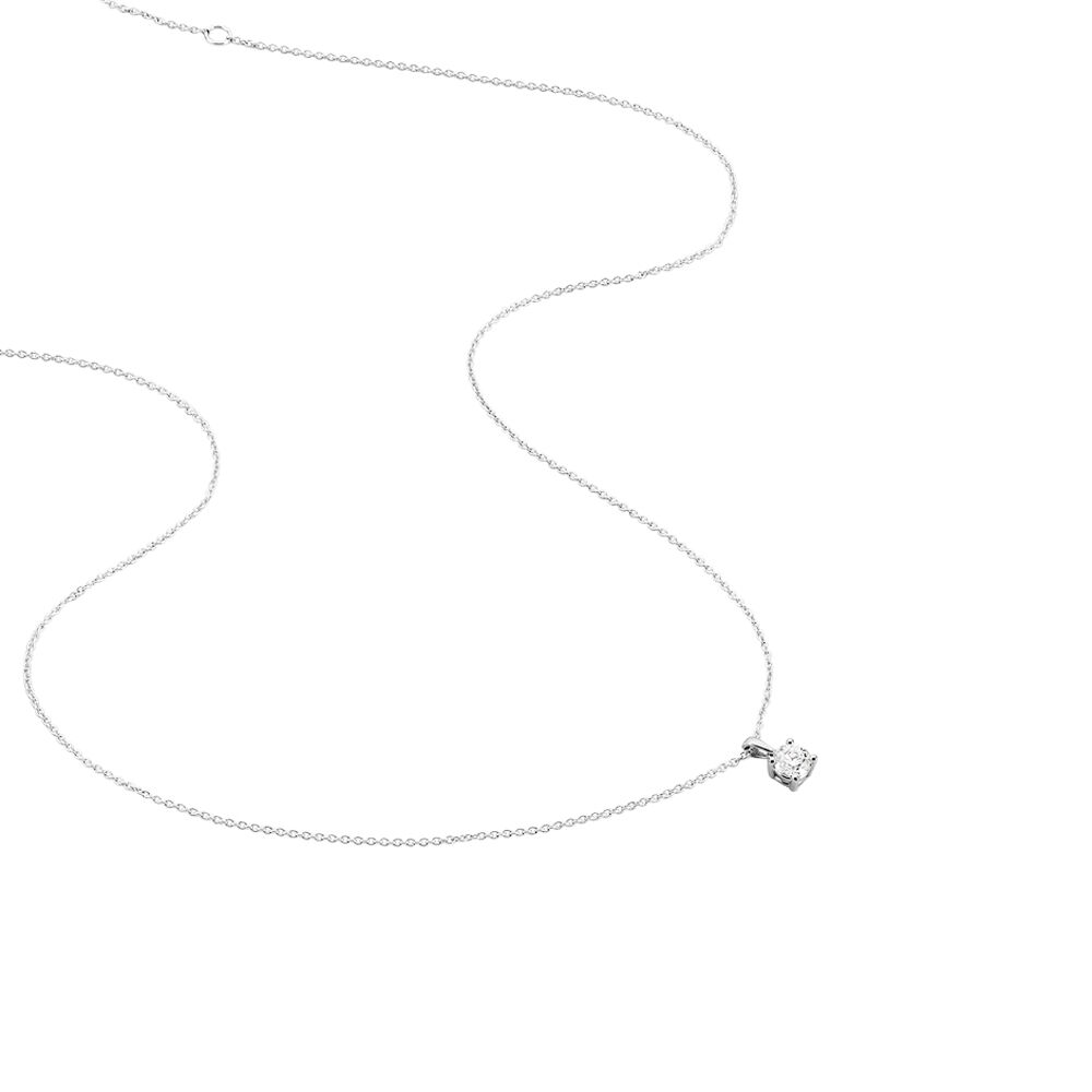Collier Alexandra Or Blanc Diamant - Colliers solitaires Femme | Marc Orian