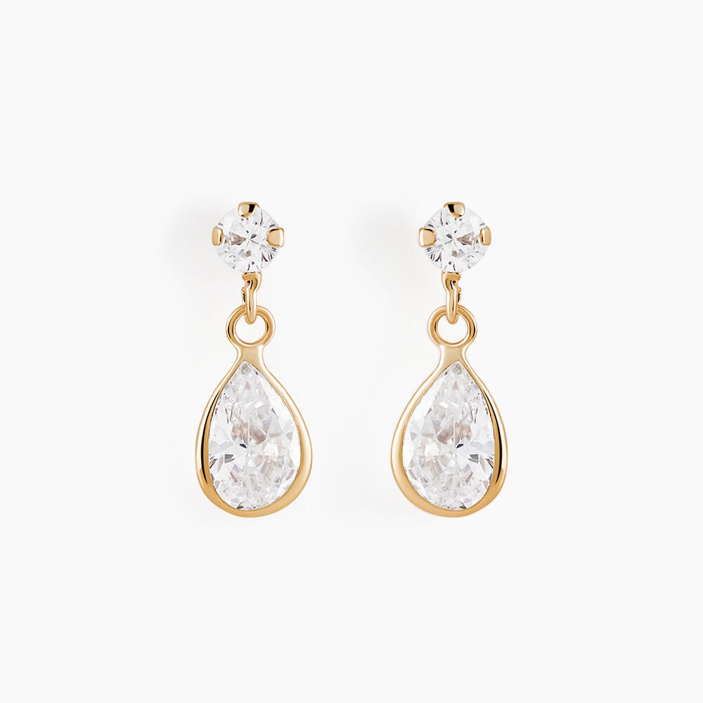 Boucles D'oreilles Pendantes Lika Or Jaune Oxyde De Zirconium - Pendantes Femme | Marc Orian