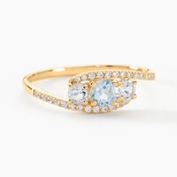 Bague Chloe Or Jaune Topaze Et Oxyde De Zirconium