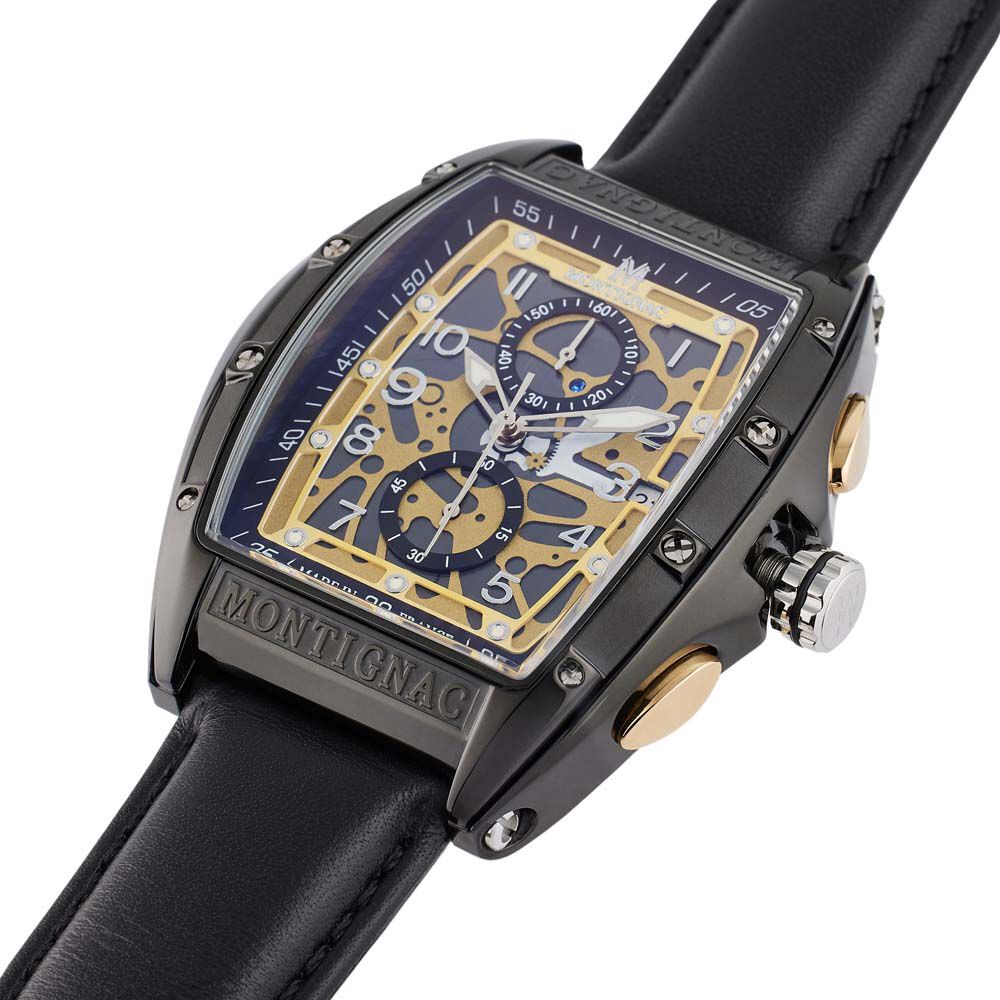 Montre Montignac Tonneau Doré - Montres étanches Homme | Marc Orian