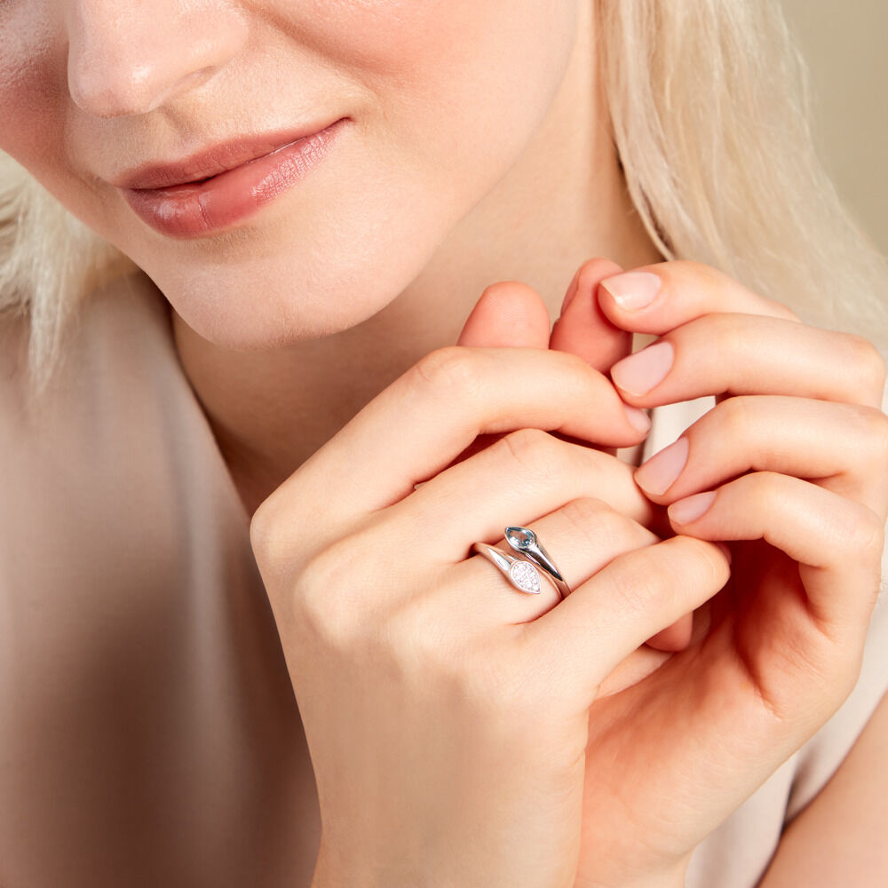 Bague Duchesse Argent Blanc Oxyde De Zirconium - Solitaires Femme | Marc Orian