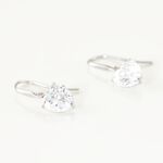 Boucles D'oreilles Pendantes Bo Coeur Pm Or Blanc Oxyde De Zirconium - Pendantes Femme | Marc Orian