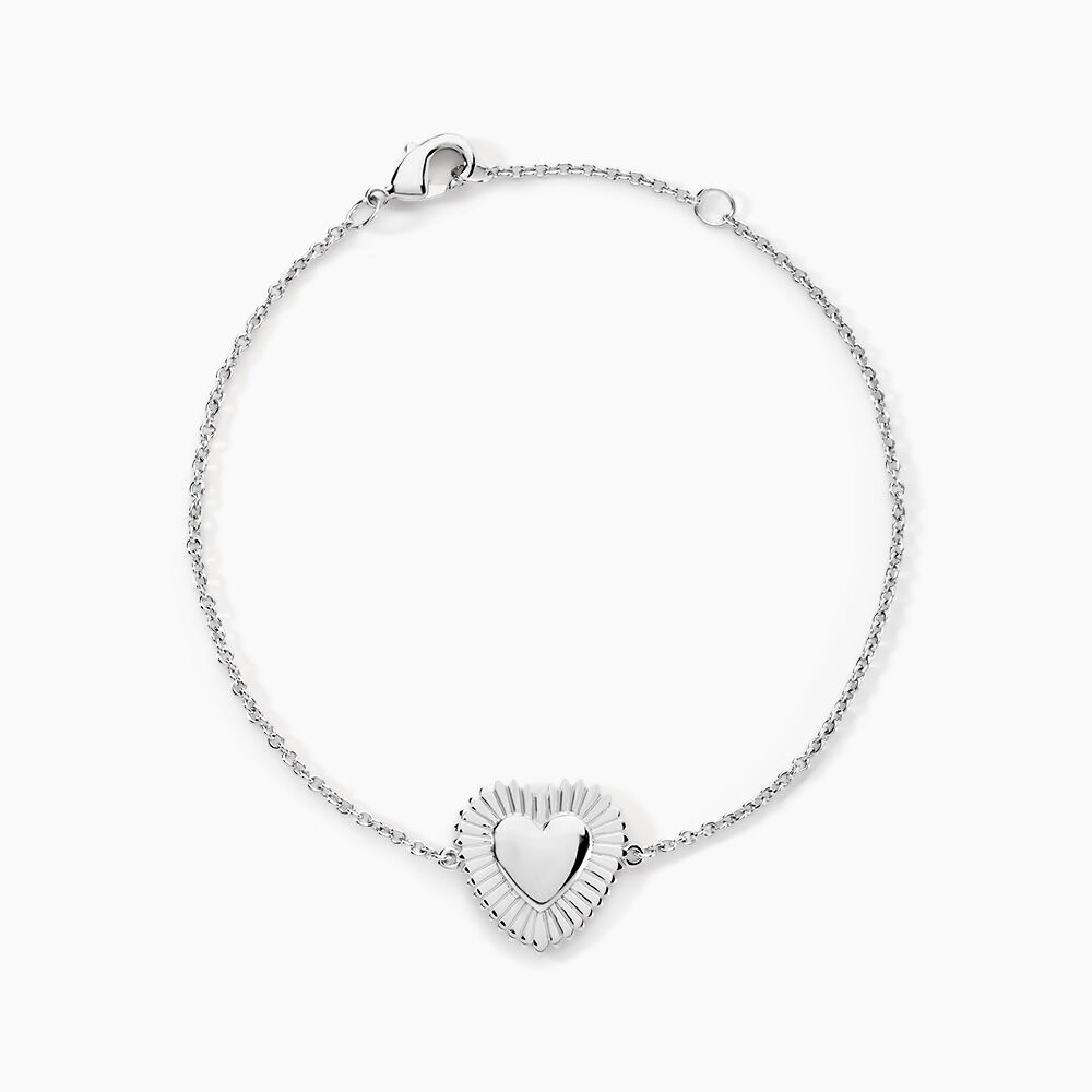 Bracelet Cœur Ardent Argent Blanc - Bracelets chaînes Femme | Marc Orian