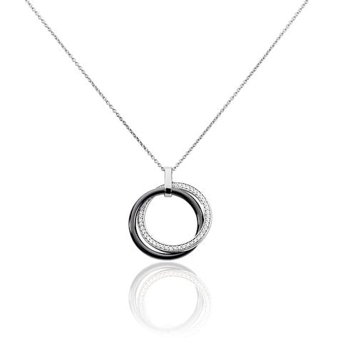 Collier Tania Argent Blanc C&eacute;ramique Et Oxyde De Zirconium - Colliers avec pierres Femme | Marc Orian