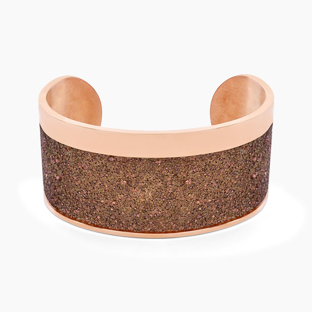 Bracelet Manchette Ouvert Acier Rose Carron - Bijoux fantaisie Femme | Marc Orian