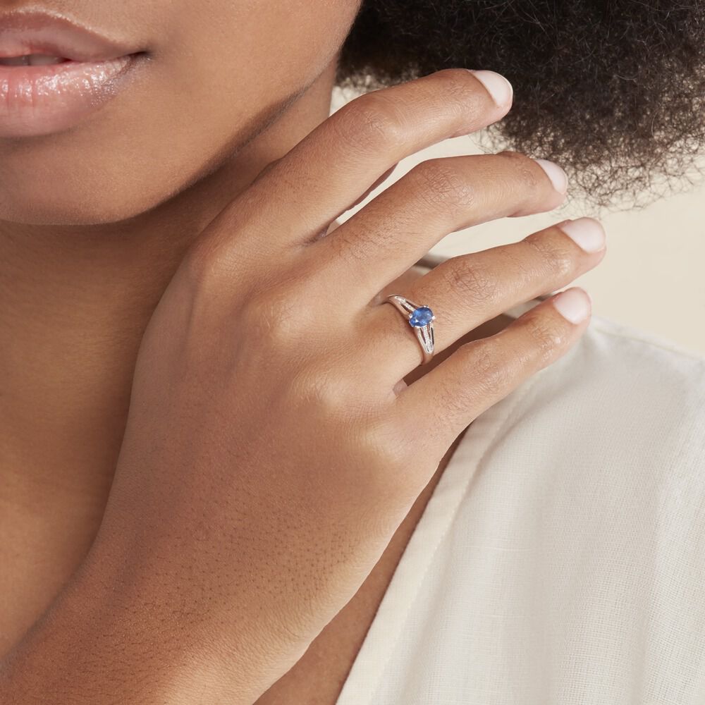 Bague Denise Or Blanc Saphir Et Diamant - Solitaires Femme | Marc Orian