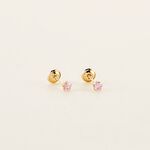 Boucles D'oreilles Puces Pepita Or Jaune Oxyde De Zirconium - Puces Famille | Marc Orian