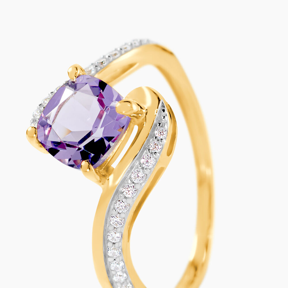 Bague Maria-serena Or Jaune Amethyste Et Oxyde De Zirconium - Bagues pierres fines Femme | Marc Orian