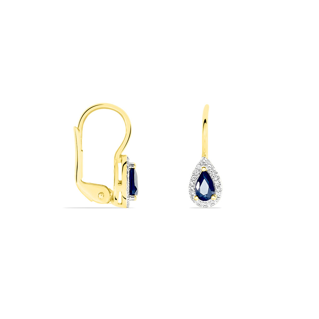 Boucles D'oreilles Pendantes Doorsie Or Jaune Saphir Et Diamant - Boucles d'oreilles pierres précieuses Femme | Marc Orian
