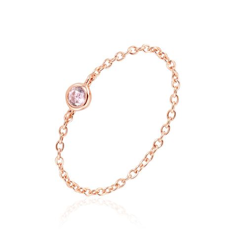 Bague Chaine Madalyn Argent Rose Oxyde De Zirconium - Bagues Solitaire Femme | Marc Orian