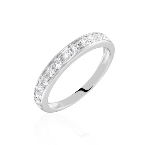Demi-alliance Or Blanc  Valentine Diamant Synthetique - Alliances avec pierres Femme | Marc Orian