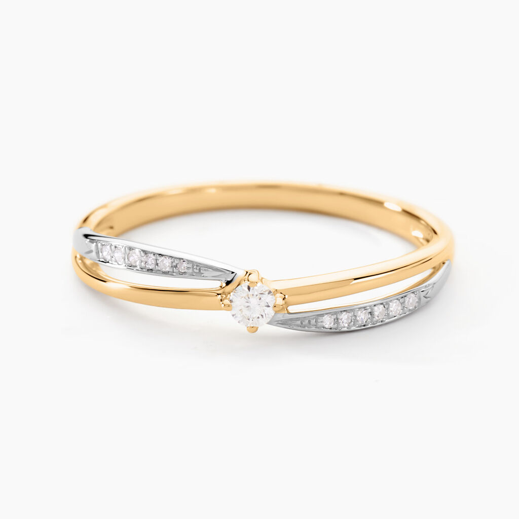 Bague Selene Or Bicolore Diamant - Solitaires Femme | Marc Orian