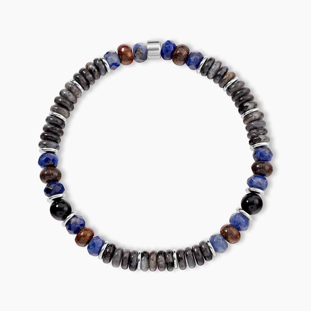 Bracelet Naturel Autres Tricolore Labradorite Sodalite Bronzite - Bracelets cha&icirc;nes Homme | Marc Orian